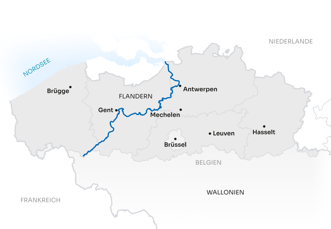 Map Flanders GE Scheldt Route